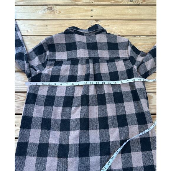 NWT Beach Lunch Lounge Button Up Shacket Size Small Women’s Black Tan - Picture 7 of 8